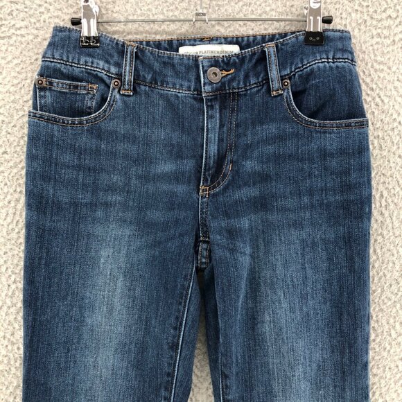 Chicos Jeans Women 00 US 2 Blue Platinum Denim Ultimate Fit Barely Flare Stretch - Picture 2 of 12